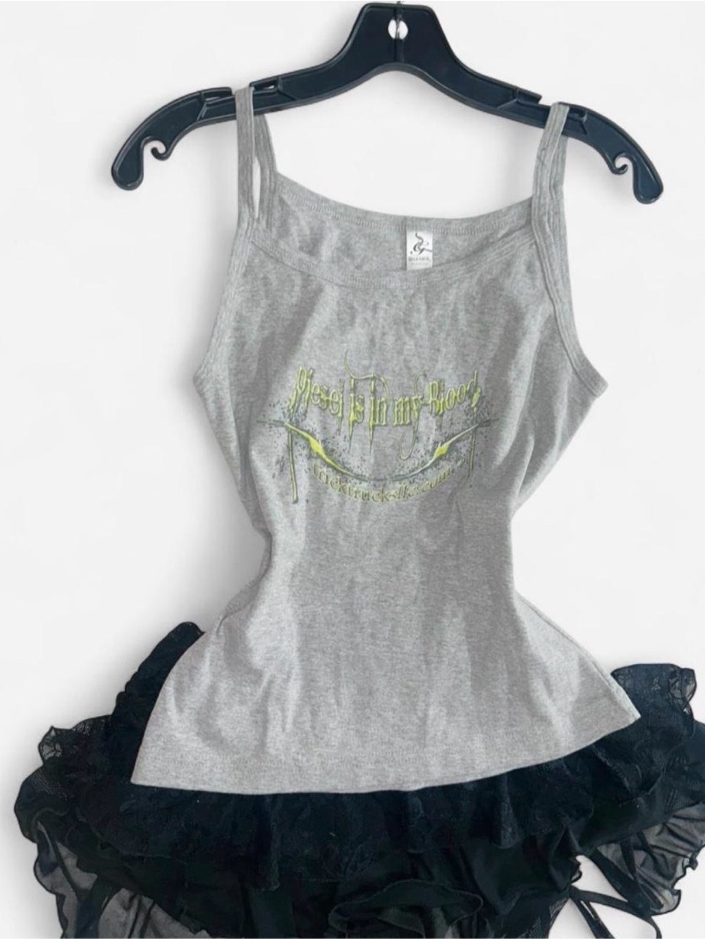 Diesel Gray Graphic Spaghetti-Strap Tank